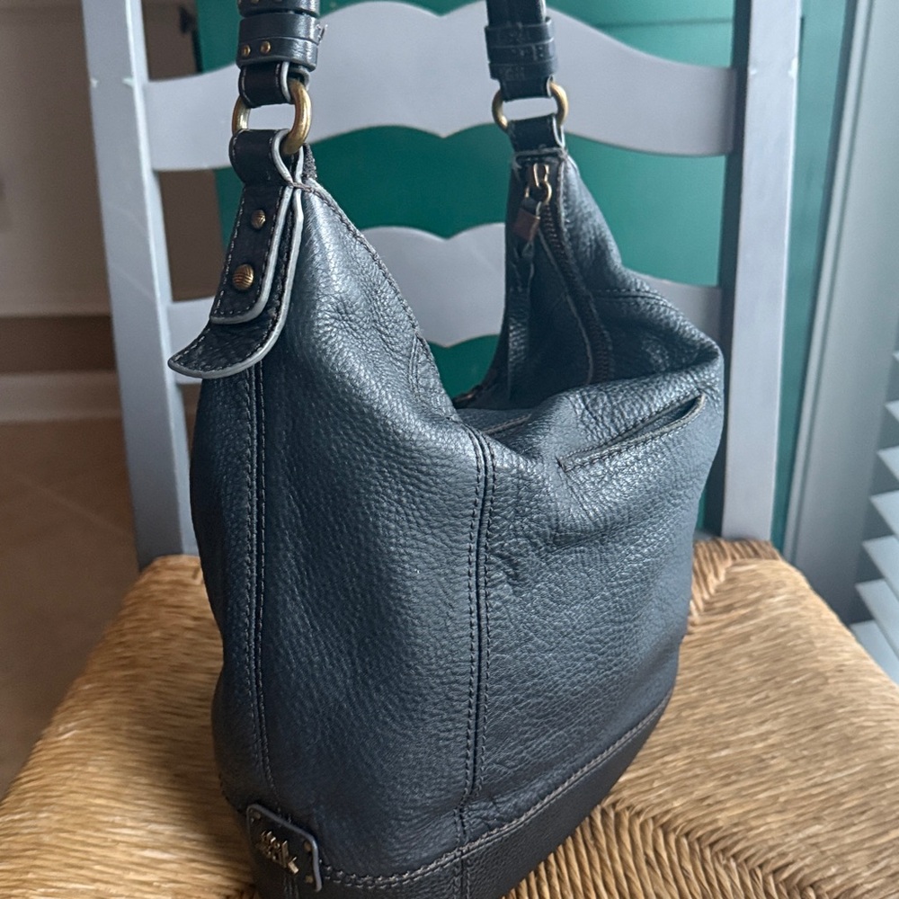 The Sak Black pebbled Leather Hobo Bag purse - Picture 5 of 16